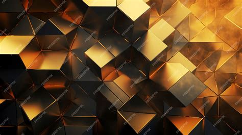 Premium AI Image | Abstract Gold Geometric Shapes Complete view