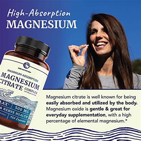 Magnesium Citrate Complex | 500 MG | High Absorption Formula | Calm, Relaxation & Digestion ...