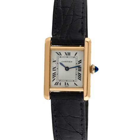 Ladies' Cartier Tank Louis 18K Gold Manual // c.1980 - Vintage Cartier ...