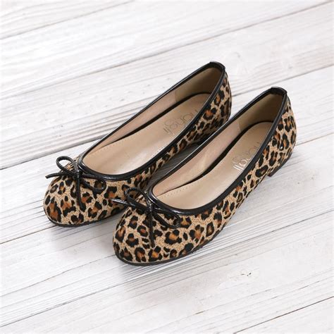 bow leopard print flat-bottomed single shoes | Leopard print shoes, Casual shoes women, Women shoes