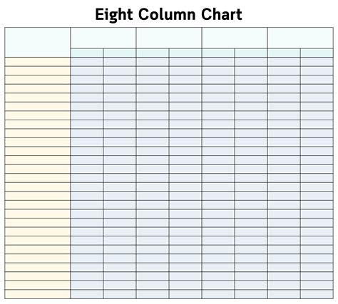 Printable Blank 8 Column Chart | Images and Photos finder