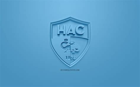 Le Havre AC, creative 3D logo, blue background, 3d emblem, French football club, HD wallpaper ...