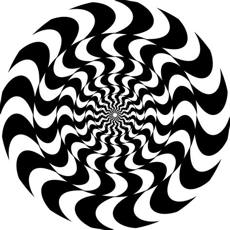 The optical illusion of volume. Round vector isolated black and white pattern on a white ...