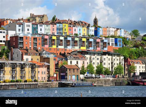 Colourful terraced houses overlooking Bristol Harbour Stock Photo - Alamy