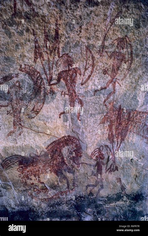 Cave painting, bhimbetka, bhopal, madhya pradesh, india Stock Photo - Alamy