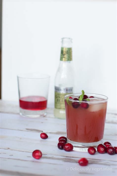 Cranberry Mocktail recipe| Holiday Mocktail - Deliciously Vegetarian