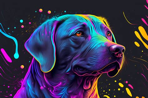 Download Dog, Neon Lights, Artwork. Royalty-Free Stock Illustration ...