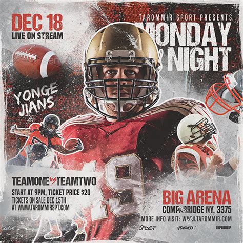 Monday Night Football Flyer, Print Templates | GraphicRiver