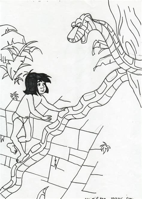 Mowgli and Kaa by maidk on DeviantArt