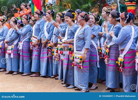 Group Of Shan Or Tai Yai Ethnic Group Living In Parts Of Myanmar And Thailand In Tribal Dress Do ...