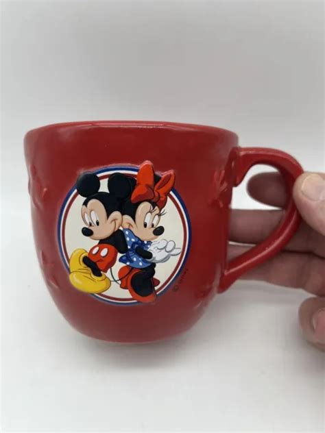 DISNEY MICKEY MOUSE Minnie Mouse Mug Cup Red 3D Embossed Images ...