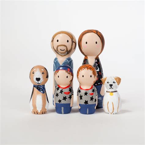 Family Portrait Peg Dolls and with pets – Itzy Zazzy