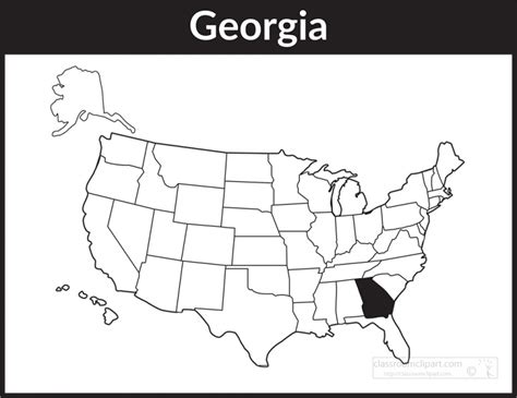 Georgia State Clipart-georgia state map shape with city clipart
