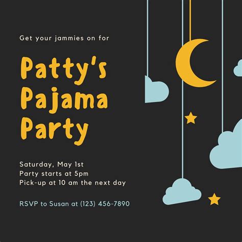 Customize 41+ Pajama Party Invitations Templates Online - Canva