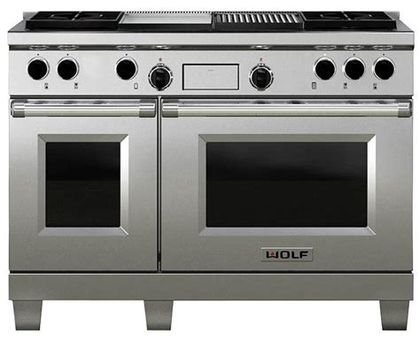 Wolf DF484CG 48" Freestanding Dual Fuel Range with Double Oven, 4 ...