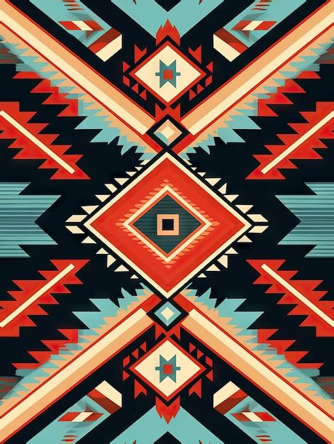 Premium AI Image | Native American inspired pattern in various colors ...