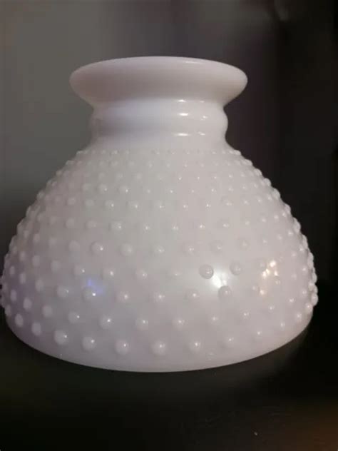 VINTAGE HOBNAIL MILK Glass Lamp Shade, 8 Inch Fitter, Hurricane Shade. $37.99 - PicClick