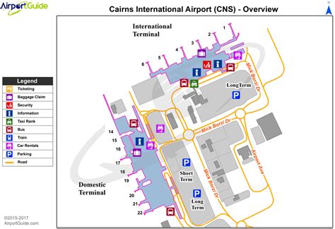 Cairns - Cairns International (CNS) Airport Terminal Map - Overview Airport Guide, Airport Map ...