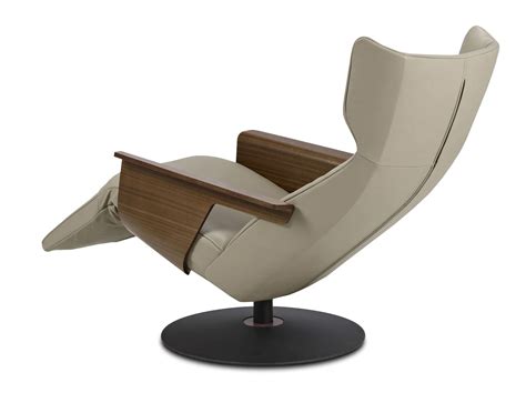 Contemporary leather recliner armchair with footstool - OREA by Christophe Giraud - JORI # ...