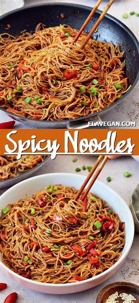 Spicy sriracha noodles vegan dragon noodles elavegan – Artofit