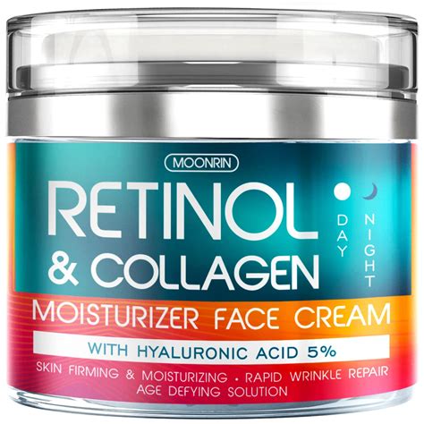 Amazon.com: Retinol Cream for Face with Hyaluronic Acid – Collagen Face Moisturizer for Women ...