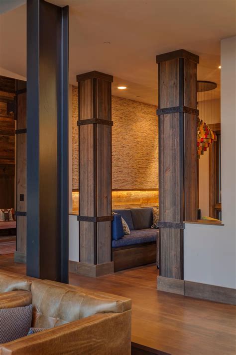 Rustic Modern Great Room | Interior columns, Wood columns, Column design