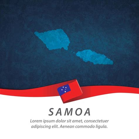 Samoa flag with map 2711273 Vector Art at Vecteezy