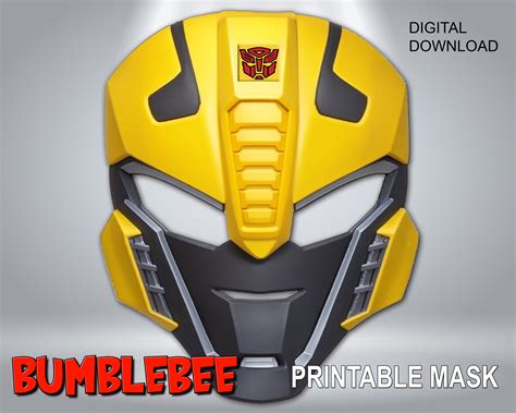 Bumblebee Mask Transformers Bumblebee Mask Superhero Mask A4 Size Ready ...