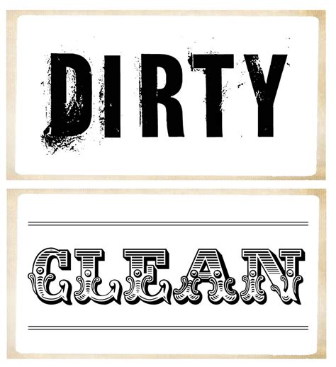 Clean Dirty Dishwasher Sign Printable