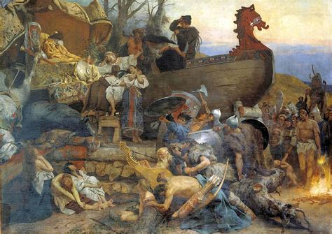 Narrative Painting - Henryk Siemiradzki, Funeral of a Rus’ Noble, 1883