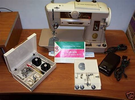 VINTAGE SINGER 401A SEWING MACHINE WITH ACCESSORIES | #39756702