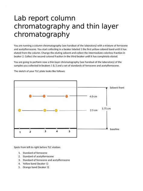 Solved Lab report column chromatography and thin layer | Chegg.com