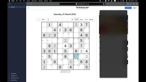 Washington Post Sudoku March 16, 2024 Easy - YouTube