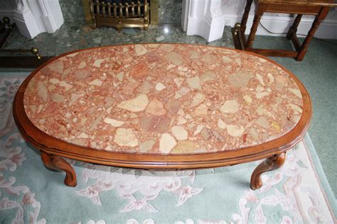 Italian Marble Top Antique Style Oval Coffee Table - New Lower Price | in Coventry, West ...