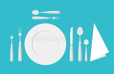 Table Etiquette. Cutlery. Forks, Spoons And Knives Stock Vector ...