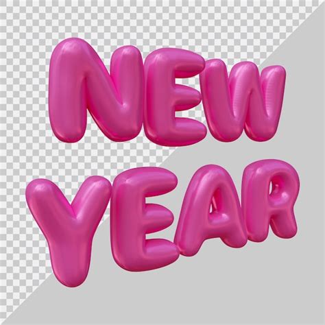 Premium PSD | New year text design with 3d modern style