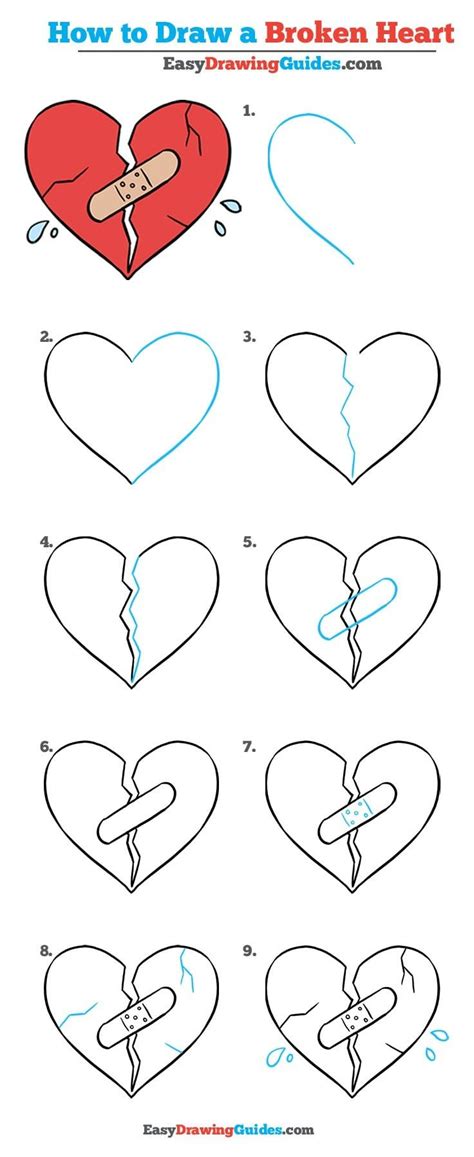 How to Draw a Broken Heart - Really Easy Drawing Tutorial