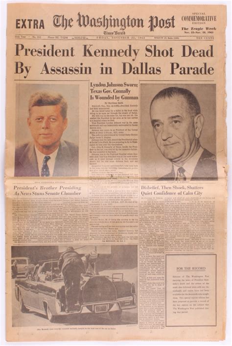 Original Vintage The Washington Post Newspaper Dated November 22, 1963 ...