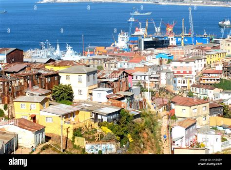 aerial view of Valparaiso Chile Stock Photo - Alamy