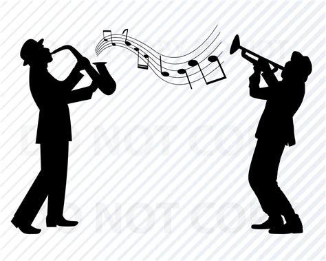 Jazz Band SVG Files Silhouette clipart Saxophone SVG Image Musical ...