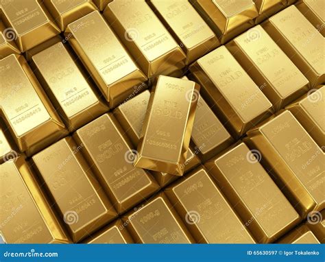 Background of Gold Bars Close Up Stock Illustration - Illustration of business, economics: 65630597