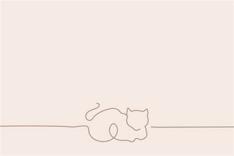 Free Vector | Minimal cat background, line art illustration vector