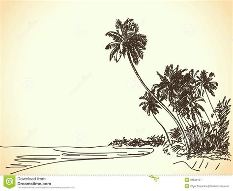 Palm Tree Beach Drawing at GetDrawings | Free download