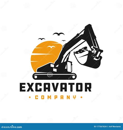 Excavator Construction Tool Logo Cartoon Vector | CartoonDealer.com ...