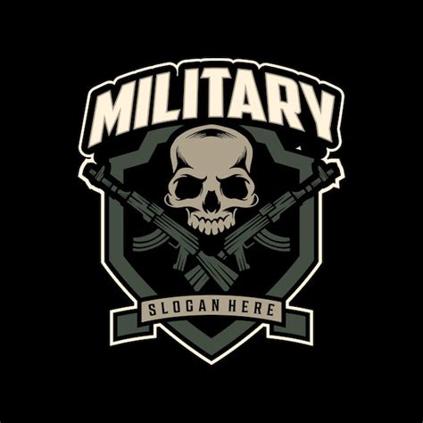 Premium Vector | Army Skull Awesome Logo . Military Mascot Badge Design Illustration