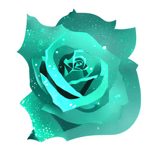 Teal and Green Roses Digital Graphic · Creative Fabrica