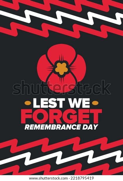 Remembrance Day Lest We Forget Remembrance Stock Vector (Royalty Free ...