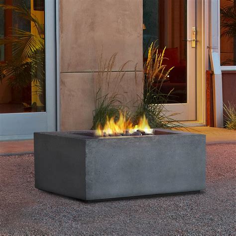 Real Flame Baltic 36-Inch Square Natural Gas Fire Pit Table - Glacier Gray - T9620NG-GLG : BBQGuys