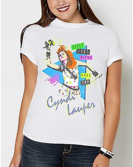 Girls Just Wanna Have Fun T Shirt - Cyndi Lauper - Spencer's