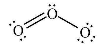 Molecular shape of ozone (O3) - bent/v-shaped - linear - octahedral - see-saw - square planar ...